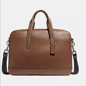 men’s Coach Hamilton  brown leather Briefcase NEW